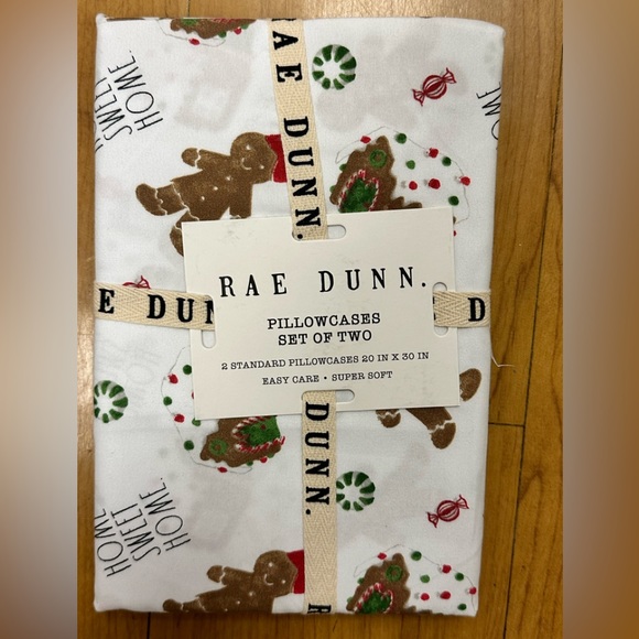 Rae dunn pillow case Christmas 2 Standard Santa Snowman Gingerbread House Man - Picture 1 of 1